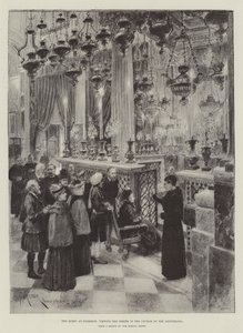 A királynő Firenzében, a szentély megtekintése az Annunziata-templomban